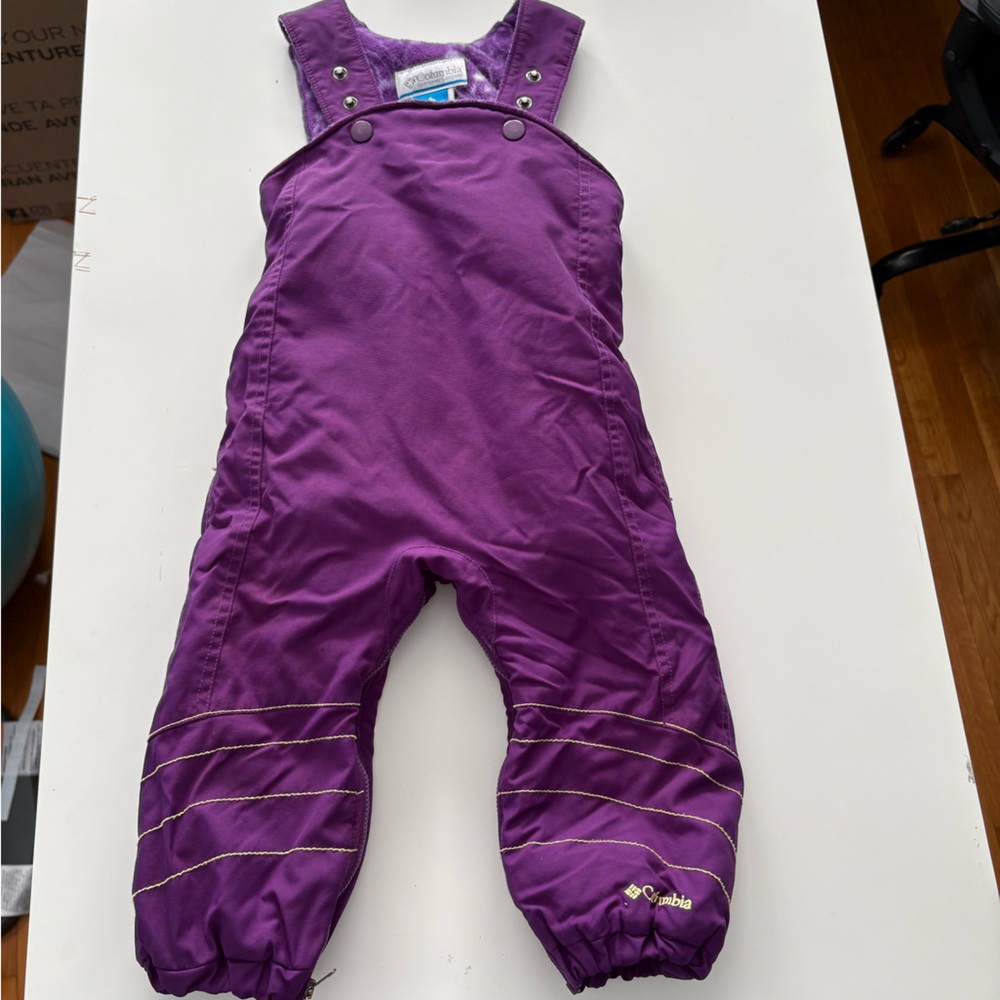 EUC Columbia Kids Purple Snow Ski Bib 2T